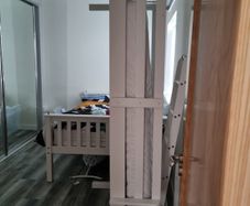 Single bed (with rails) and mattress