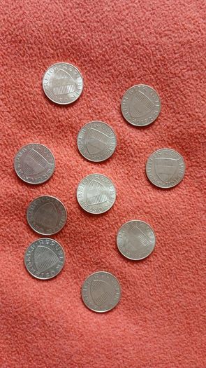 10 Austrian 10-Schilling Silver coins