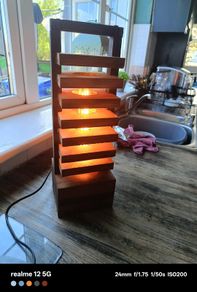 Hand crafted tiered lamp