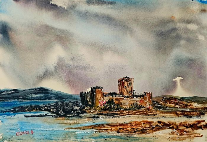 doe castle Donegal watercolour