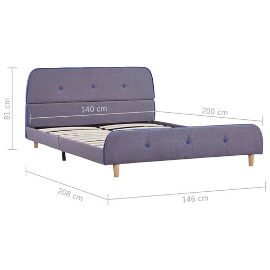 Bed Frame Light Grey Fabric 135x190 cm