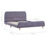 Bed Frame Light Grey Fabric 135x190 cm Image 6