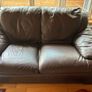 Chocolate brown leather couch Image 6