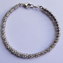 Vintage Sterling Silver 925 Round CZ Tennis Bracelet length 8" - 11,3g