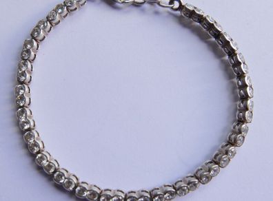 Vintage Sterling Silver 925 Round CZ Tennis Bracelet length 8" - 11,3g