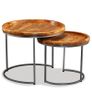 Side Table Set 2 Pieces Solid Mango Wood Image 4