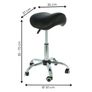 Ergonomic saddle stool chair - height adjustable - 360 degrees rotatable - Barber stool - Black Image 8