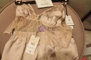 Blush satin bralet and briefs
