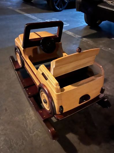 wooden rocking car