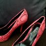 Pink 4" Snakeskin Effect Heels Image 5