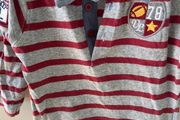 Long sleeve collared striped rugby style shirt