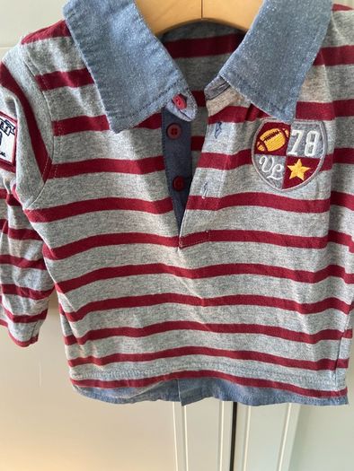 Long sleeve collared striped rugby style shirt
