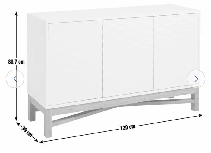 Large Sideboard + TV Unit - White & Oak Effect