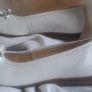 White Leather Gabor Ballet Pumps Image 5