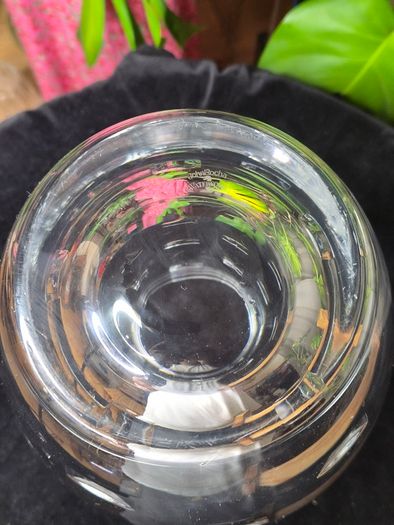 John Rocha at Waterford Crystal Cut Glass Vase Geo / Grid Signed 35cm