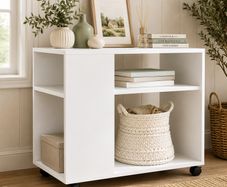 Side Table Cabinet Rolling Wheels