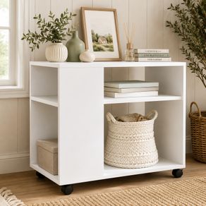 Side Table Cabinet Rolling Wheels
