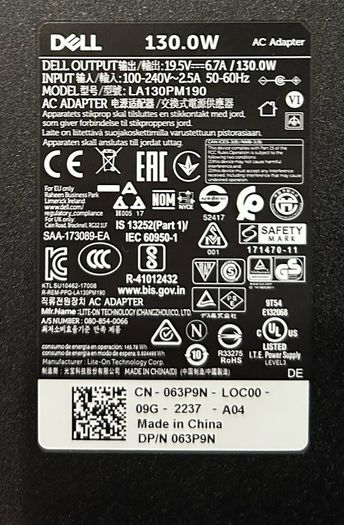 Microsoft Surface 1661 Docking Base + Dell 130W Power Adaptor