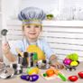 Children's Kitchen Accessories Wooden Mud Kitchen Accessories Play Kitchen Food Cooking Set Children's Toy Pots Doll Kitchen Accessories Kitchen Toy for Toddlers Boys Girls Image 6