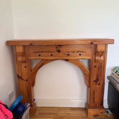 Pine fire place surround and marble insert