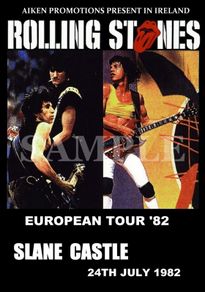 Rolling Stones concert poster Slane Castle Ireland 1982 A3 Size Replica