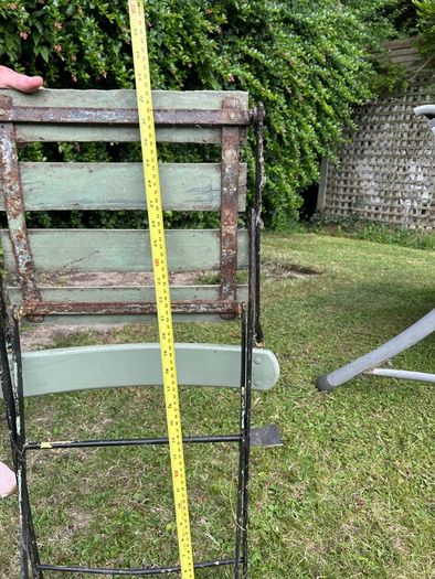 Pair of 1930s Vintage Green Folding Garden Chairs