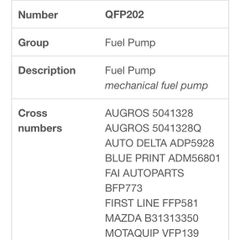 Mazda Fuel pump