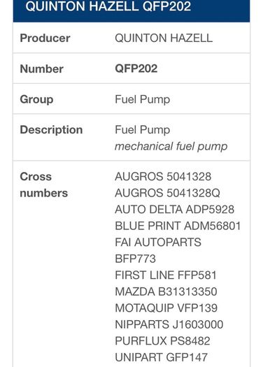 Mazda Fuel pump
