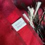 Silk Cotton Blend Geometric Block Print Scarf Wrap Raspberry Red & Burgundy Image 4