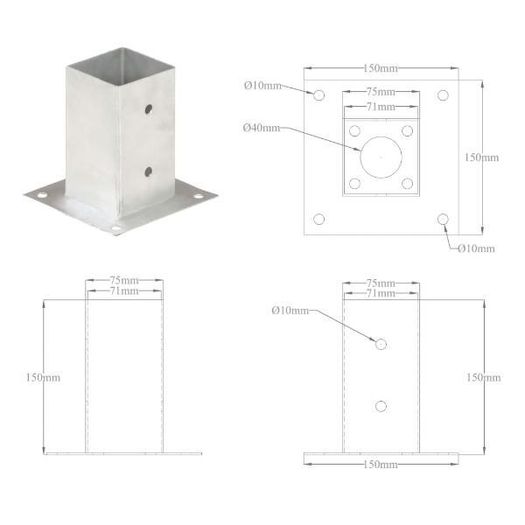 Post Anchors 4 pcs
