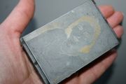 Vintage Metal Printing Plate on Wood Block Photo Negative  Women