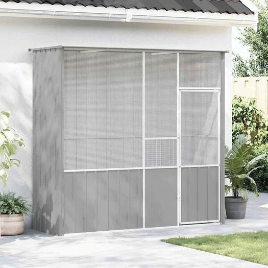 Bird Cage Grey 215x78x200 cm Galvanised Steel