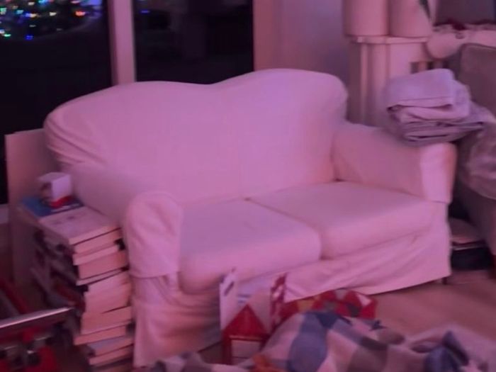 Little white two seater couch