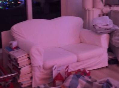 Little white two seater couch