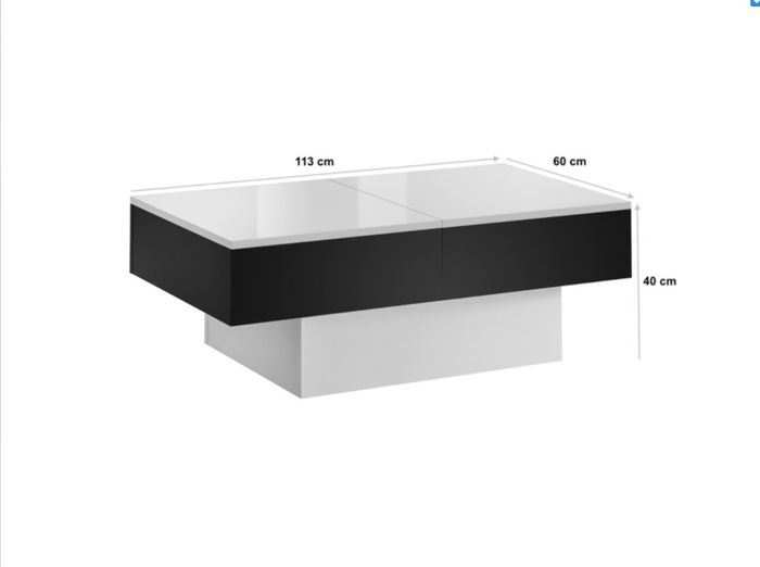 Extendable Slide Coffee Table Extendable Slide table Black Matte White Gloss Coffee Table Extendable Top