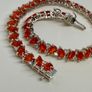 Silver D'joy Crimson Fire Opal & White Zircon Linking Bracelet Image 6