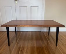 JYSK HALSKOV Style Coffee Table, Solid Wood Top, Black Legs