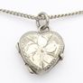 Vintage Sterling Silver Heart Locket Necklace Image 3