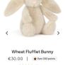 New Jellycat Set Of 3 Flufflet Oat Fawn & Wheat Bunnys Image 5