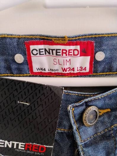 Centrered cotton jeans 34 waist and 34 leg distressed look in excellent condition and new with tags FREE STANDARD POSTAGE INCLUDED