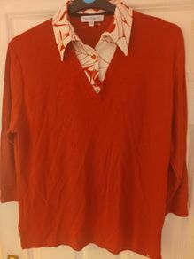 Gray Osbourn red blouse size UK22 EU50 Postage included