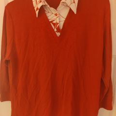Gray Osbourn red blouse size UK22 EU50 Postage included