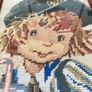 Vintage Wool Needlepoint Skater Girl Wall Art Framed Textile Decor Image 3