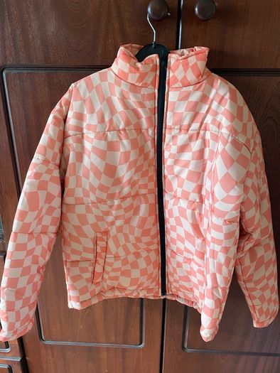 Checked orange coat Uk 8 daisy street
