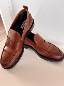 Dune Leather Loafers (Size 4)