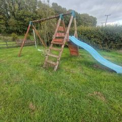 Swing set with slide