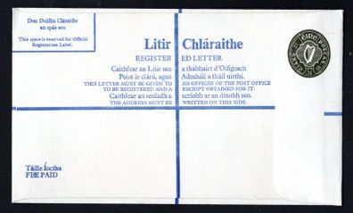 1978 Ireland 37p Registered envelope Size H (compensation on reserve IR7.20/IR50) Mint