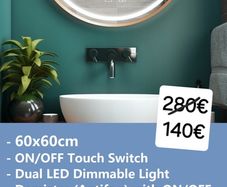 LED Bathroom Mirror Gold Frame Demister Fog Free