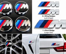 Bmw M Sport Badges + Caps - Free Post