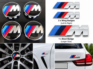 Bmw M Sport Badges + Caps - Free Post